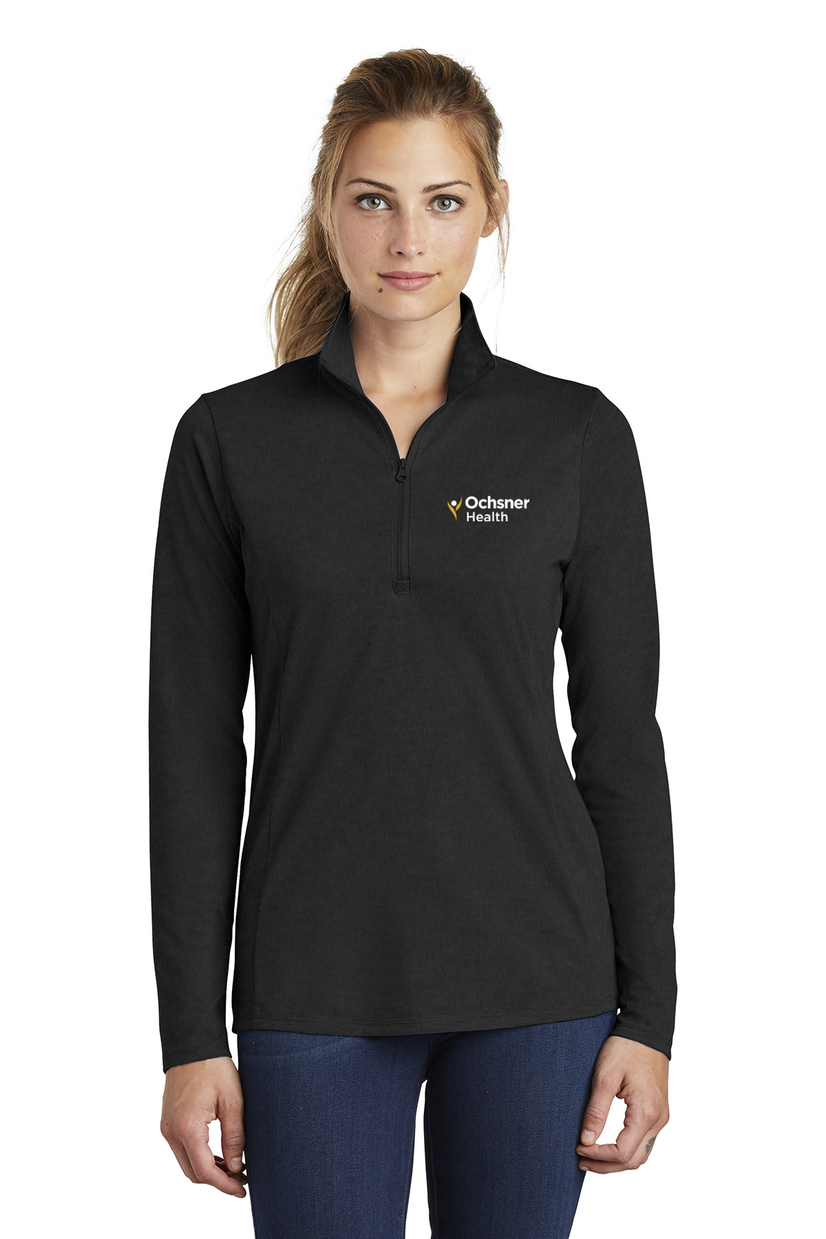 Sport-Tek Women's 1/4 Zip Pullover, Black, large image number 1